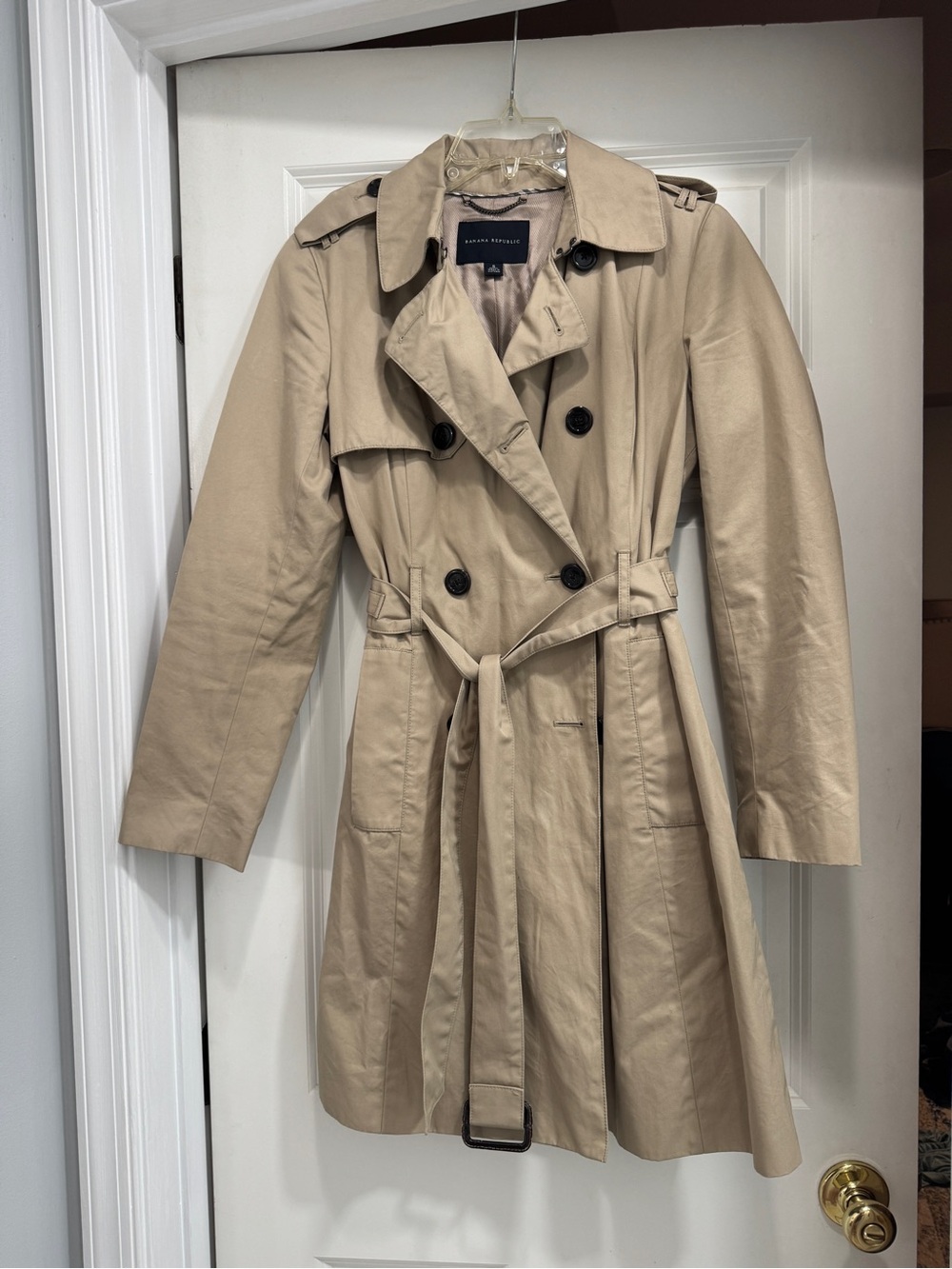 Banana Republic Beige Double-Breasted Trench Coat